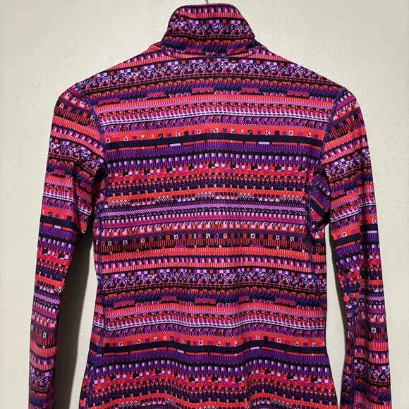 Nike Dri Fit Quarter Zip Long Sleeve Athletic Top Shirt Size Medium Abstract - Picture 9 of 11